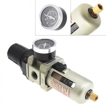 

AW3000-03 Air Compressor 0-1.0mpa Adjustable Oil Water Separator Regulator PT3/8(mm) Caliber with Gauge