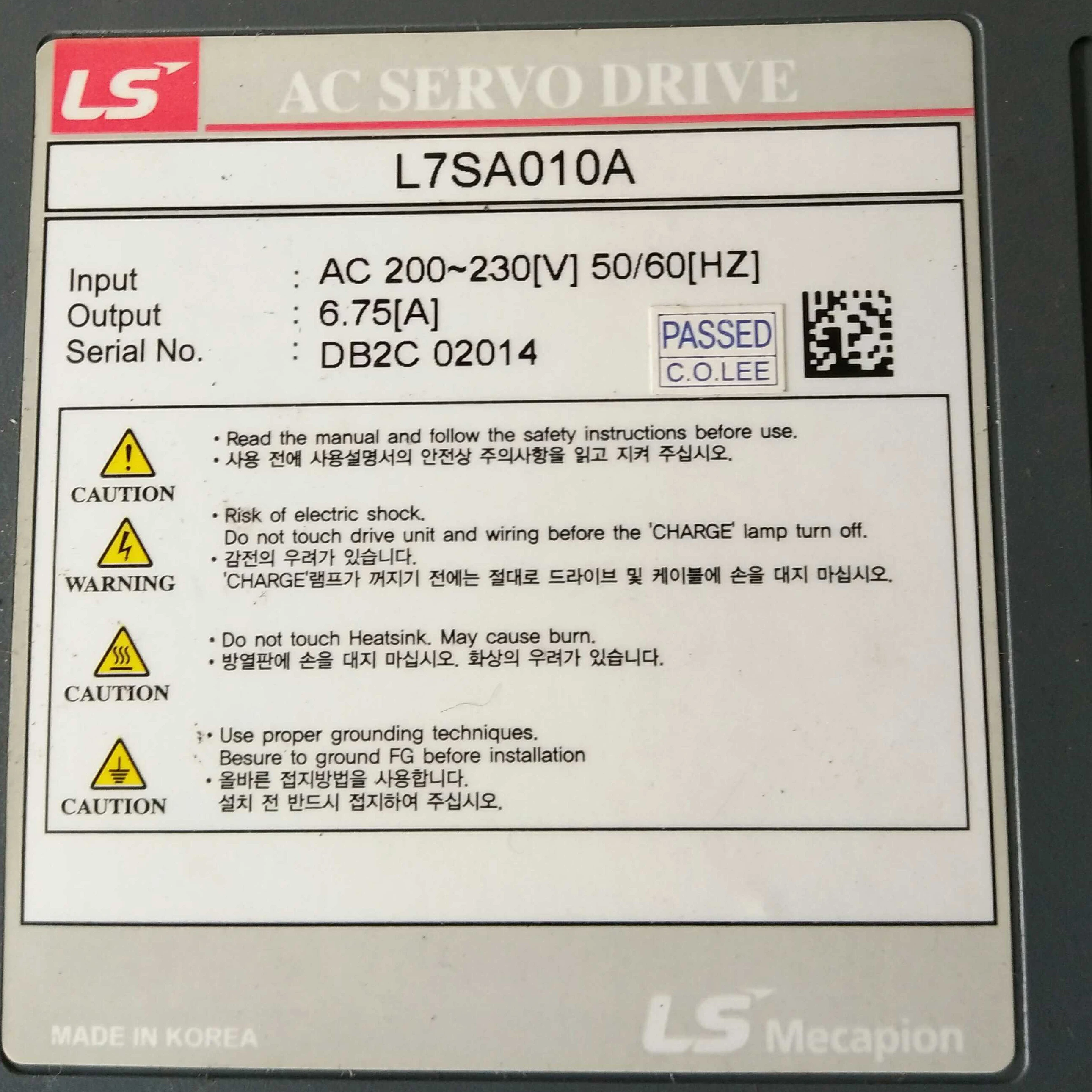 LS Ac сервопривод L7SA010A L7-SA010A