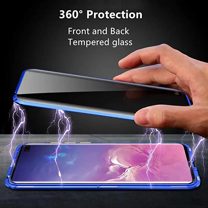 Роскошный чехол из закаленного стекла для samsung Note 10 S10 S9 S8 Plus Note 8 9 S10E A50 A70 магнитный металлический чехол 360 с полной защитой