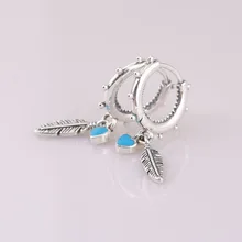 Аутентичные 925 пробы серебряные женские ювелирные изделия женские серьги подарок на день рождения для девушек духовные перья Подвесные серьги-гвоздики серьги