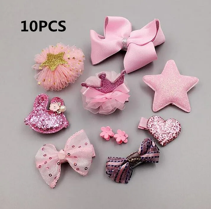10PCS-C3 10/18/24 шт./компл. Дети Девочки Аксессуары для волос Головные уборы лента для волос с бантом Банни заколки для волос для девочек резинки для волос, Брендовое ювелирное изделие - Цвет: 10PCS-C3