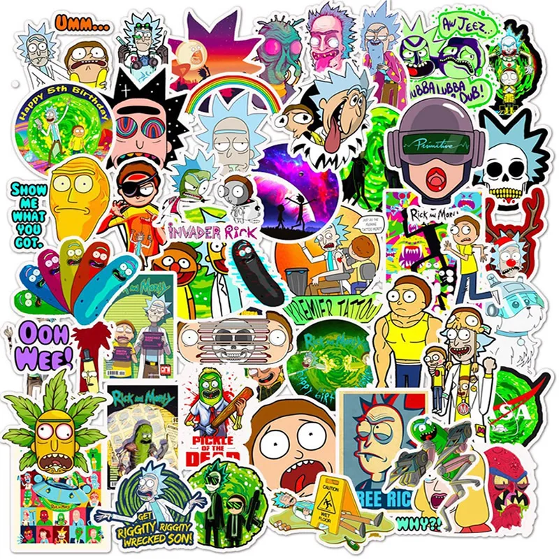 

10/30/50pcs Cartoon Rick And Morty Stickers Waterproof Skateboard Travel Suitcase Phone Laptop Luggage Stickers Kids Classic Toy