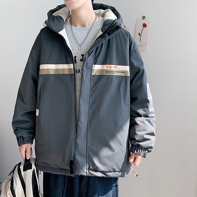 

Cotton jacket men's ins Hong Kong style loose thick jacket winter tide brand down jacket Korean padded jacket men