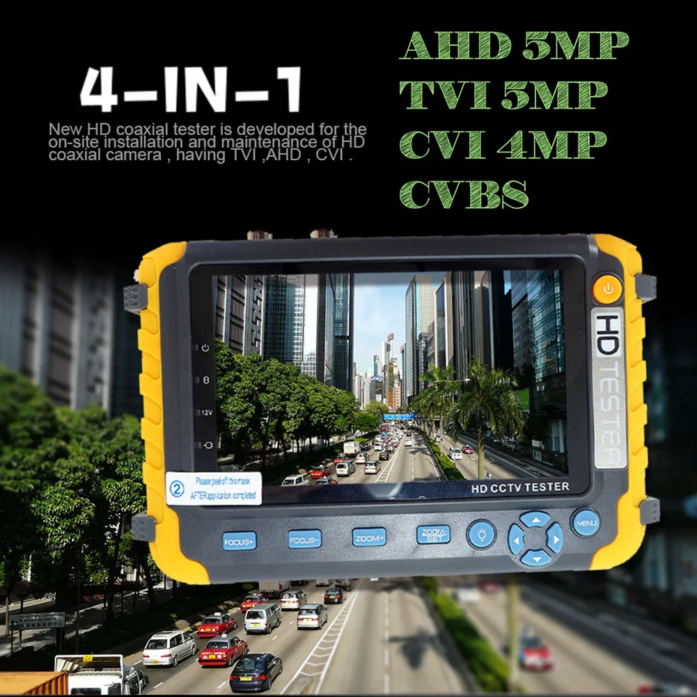 

5inch Video Audio TVI Mini Security LCD Display HDMI AHD CVI Analog CCTV Tester Monitor HD Camera 5MP CVBS