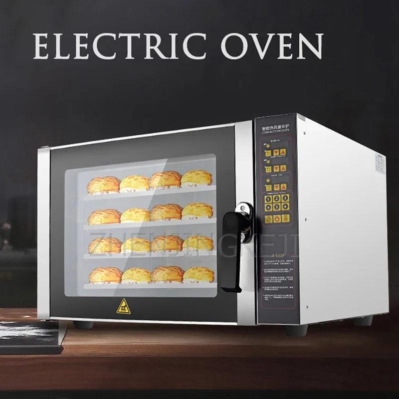 

Electric Oven Desktop Commercial Four Bakeware Hot Air Circulation Double Fan Uniform Heating 4.5KW Steam Oven Spray Humidifier