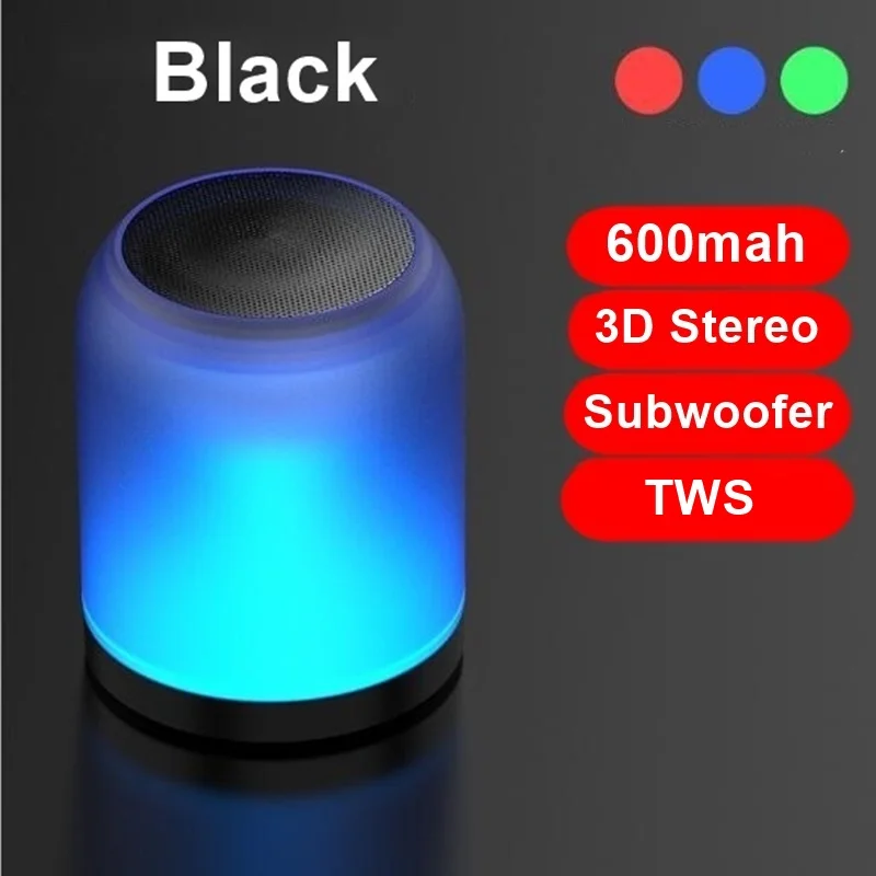 Black Tongdaytech портативный Bluetooth 5,0 динамик 3D стерео TWS Led мини-динамик s Altavoz Саундбар домашний кинотеатр Parlante Bluetooth - Цвет: Black