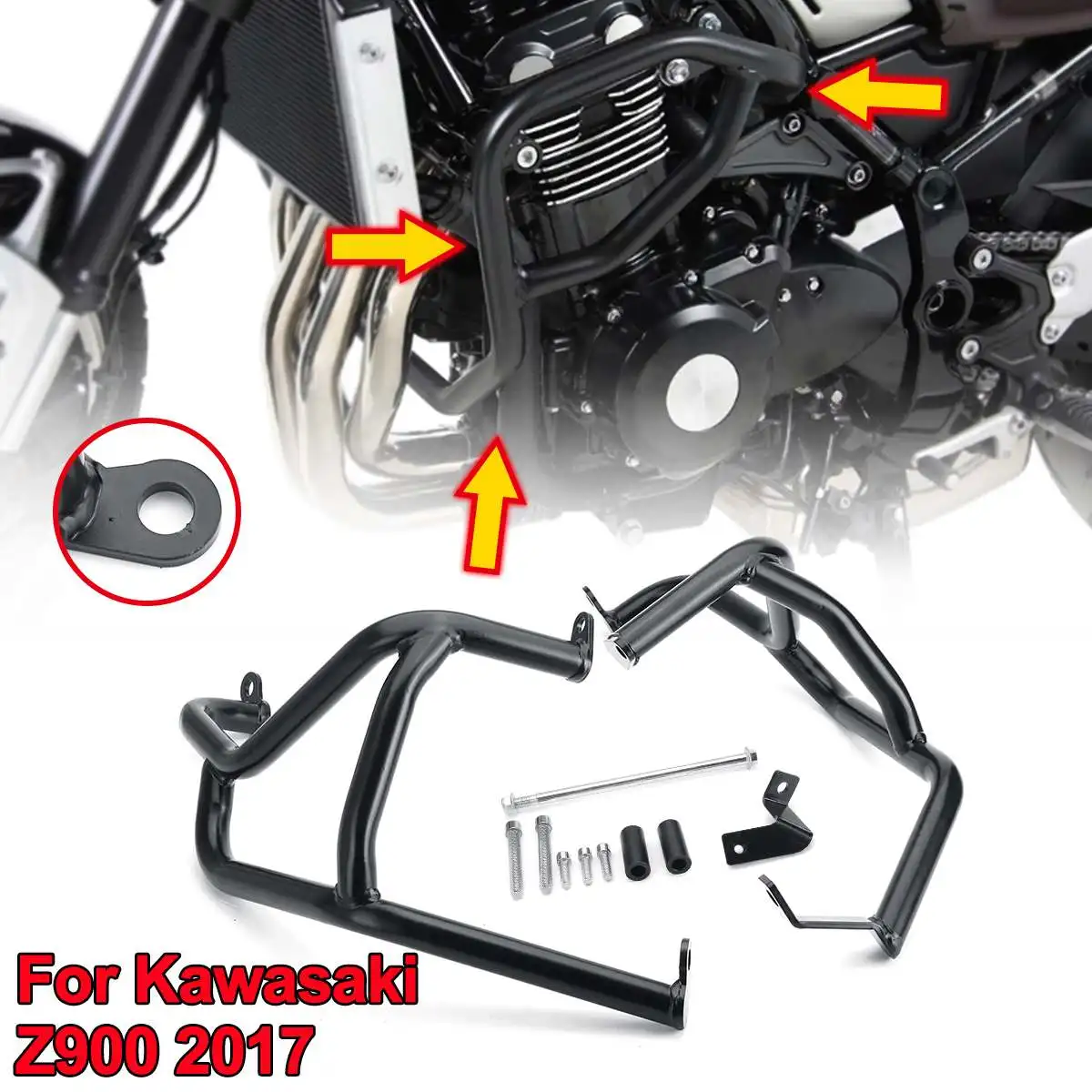 

1 Pair Motorcycle Engine Protective Guard Crash Steel Bar Z900 Protector Bumper Black For Kawasaki Z900 2017