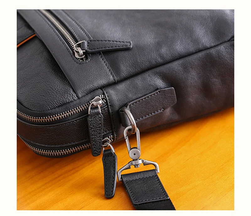 BJYL мужская кожаная сумка, деловая Повседневная сумка на одно плечо, Большая вместительная сумка из воловьей кожи, портфель для компьютера