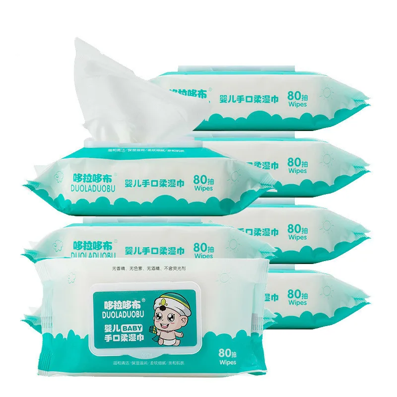 

Baby Wet wipes For Hands mouth 80 pcs/pack with lid clean mild wipes Cleaning Disinfection Outdoor Portable Wipes Travel Pack