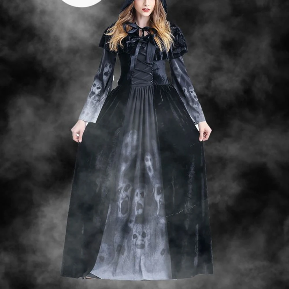 

Halloween Carnival Cosplay Grim Reaper Goddess Dress Role-playing Stage Costume Adult Female Women Party Christmas Terrorist