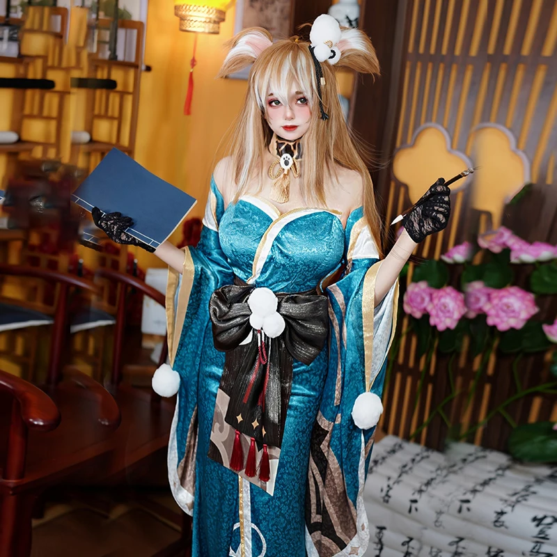 Coslee [Xs-Xxl] Genshin Impact Gorou Miss Hina Sheena Costume Cosplay Giro Sessuale Gioco Abito Splendido Kimono Abito Parte Di Halloween