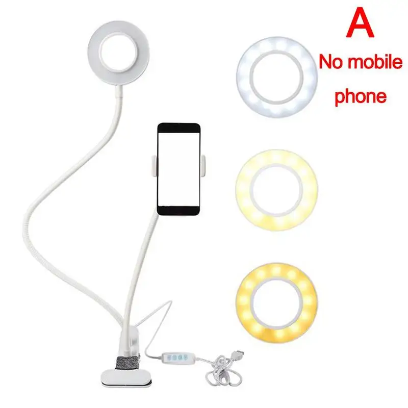 Led Selfie Ring Light Phone Holder Makeup Lamp Mini Camera Photography Stand 3 Mode | Электроника