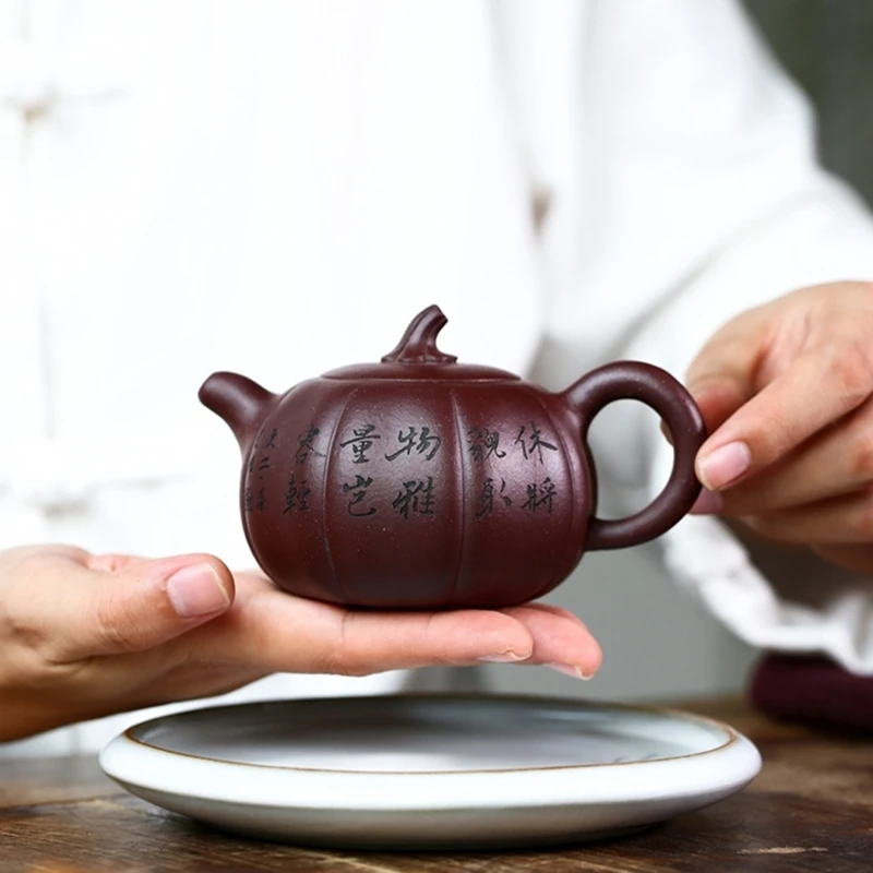 Yixing Teapot Ore Purple Clay Master Handmade Pumpkin Kettle Creative Drinkware Send Gift Box | Дом и сад