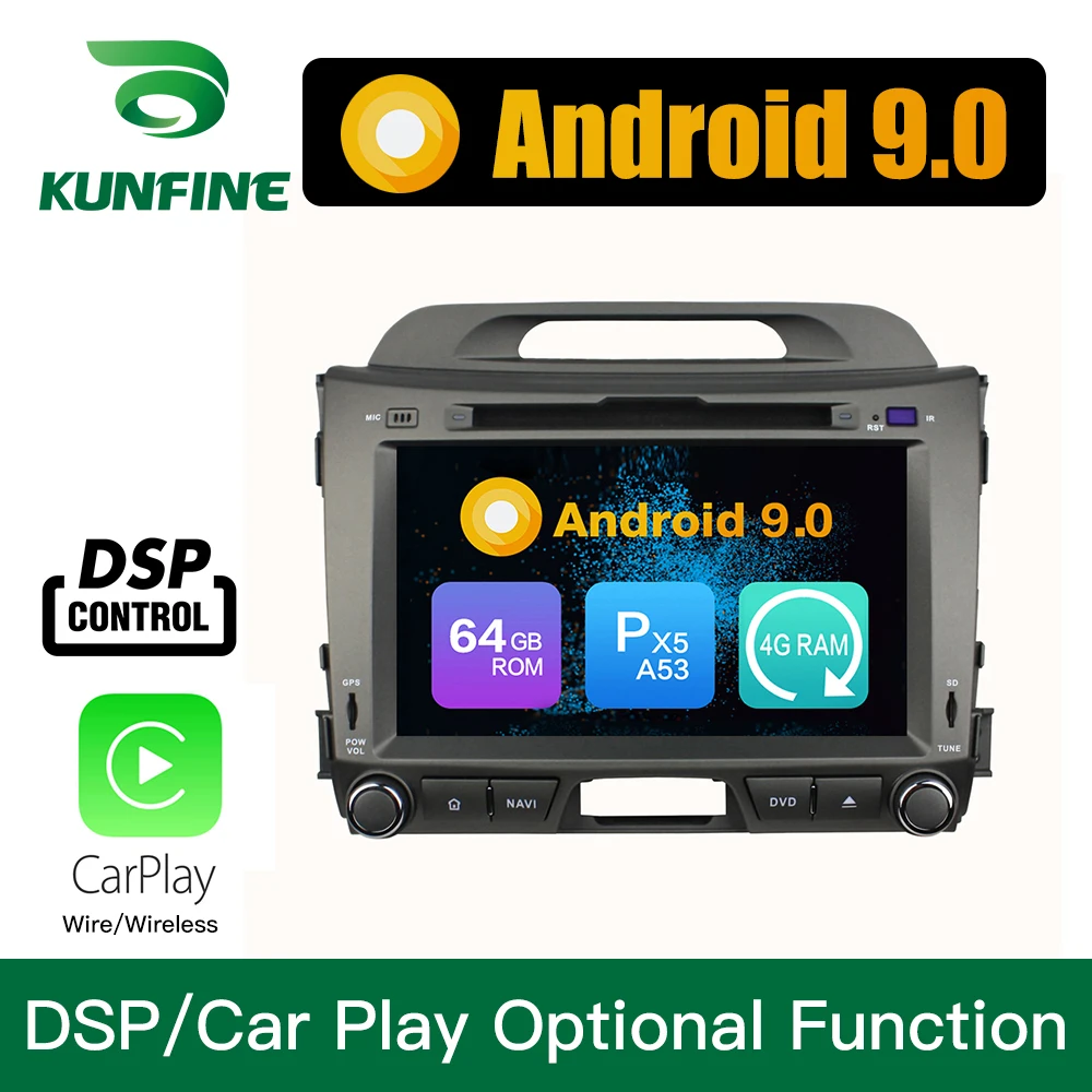 Clearance Android 9.0 Octa Core 4GB RAM 64GB Rom Car DVD GPS Multimedia Player Car Stereo for KIA SPORTAGE 2010-2015 Radio Headunit 1