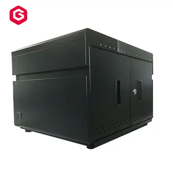 Online Custom Logo 16 Ports Tablet And Laptop Computer Charging Station Sheetmetal Tablet Sync Timer Charging Cart