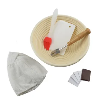 

1 Set Bread Baking Tools Kit Bread Fermentation Basket Cutter Scraper Cloth for Home Kitchen Bakery