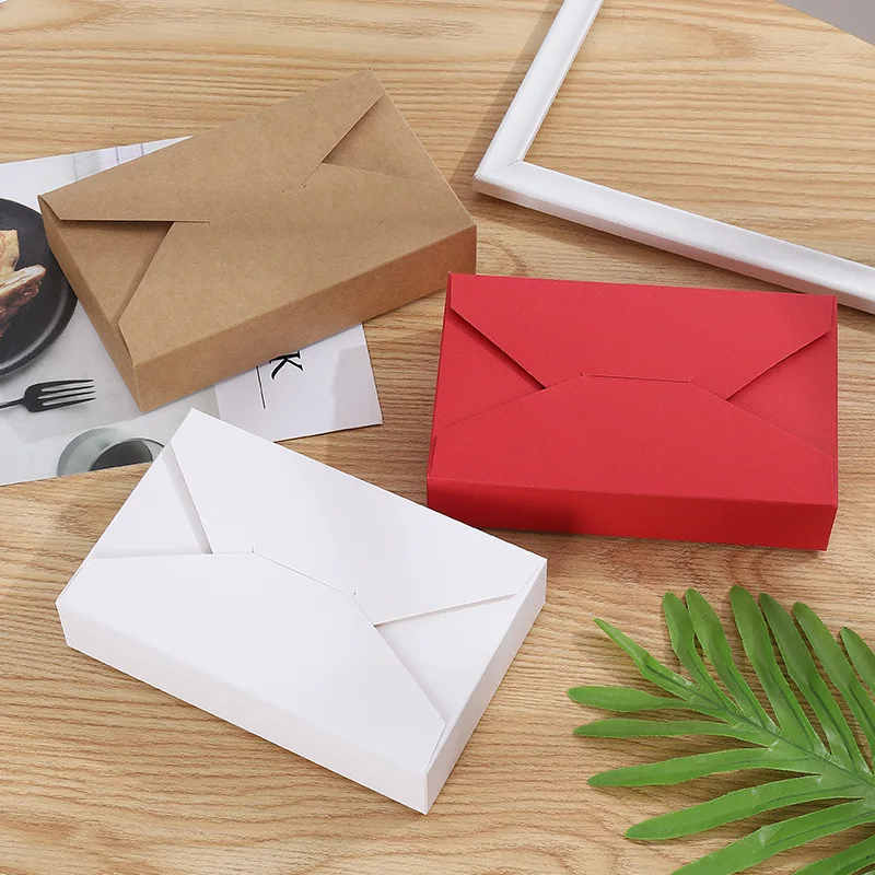 5/10pcs Kraft Paper Gift Box Red/White Candy Chocolate Packing Boxes DIY Handmade Cake Case Wedding Christmas Party Gift Package