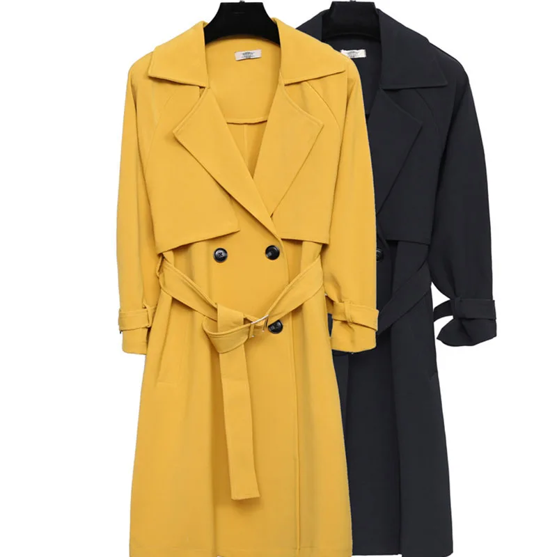 

2019 Spring Autumn New Manteau Femme Fashion Loose Large Size 5XL Windbreaker Mid-Long Coat Wild Casual Trench Coat Female D13