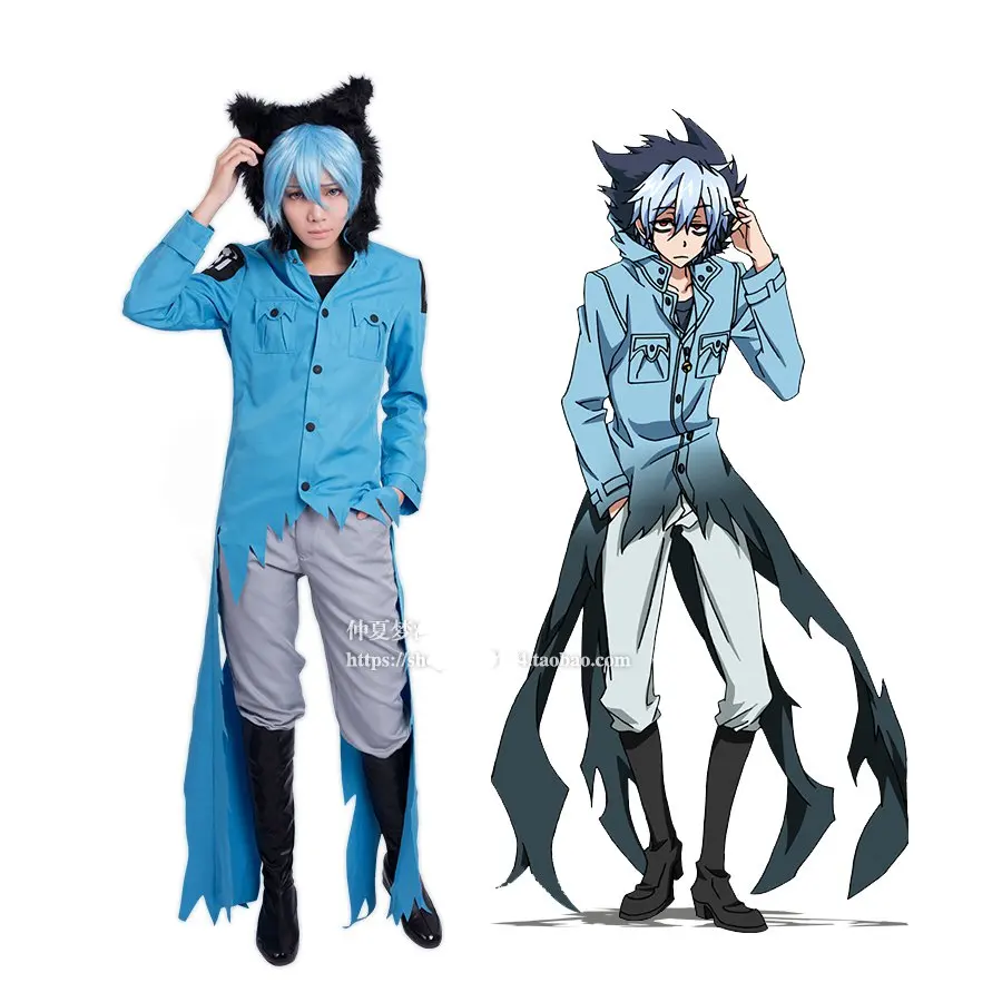 Аниме Servamp Пижама пепепельный Kuro вампир Черный Кот Пальто топ брюки униформа