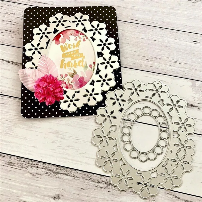

Eastshape Oval Frame Metal Cutting Dies Dies Scrapbooking Album Die Cut Embossing Stencil Decor Dies 2019 New