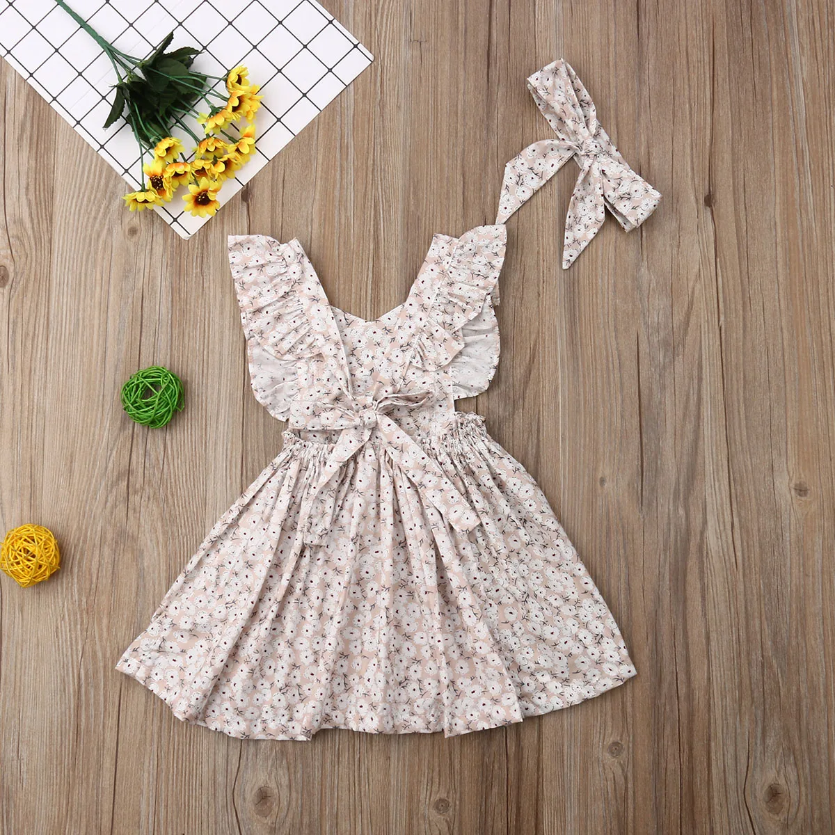От 6 месяцев до 4 лет, платье с цветочным рисунком для маленьких девочек платья без рукавов с оборками для маленьких девочек, винтажное платье с цветочным принтом летние костюмы