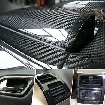 

1pc 7D Sticker PVC Waterproof Carbon Fiber Vinyl Car Wrapping Film Decal 30 X 152cm Anti-UV Waterproof Durable Easy Universal
