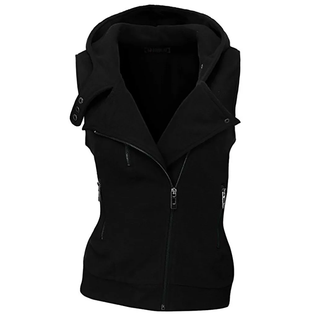 Куртка без рукавов Плюс Размер M-2XL Sping жилет для женщин молния джинсовый жилет Плюс Размер Большие пальто повседневный жилет# J30 - Цвет: Black