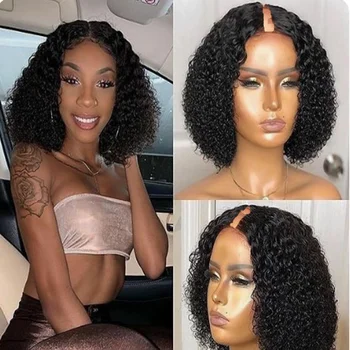 

Kinky Curly U Part Wigs For Black Women Indian Human Hair Wigs Light/Right/Middle Part Remy Wig For Women