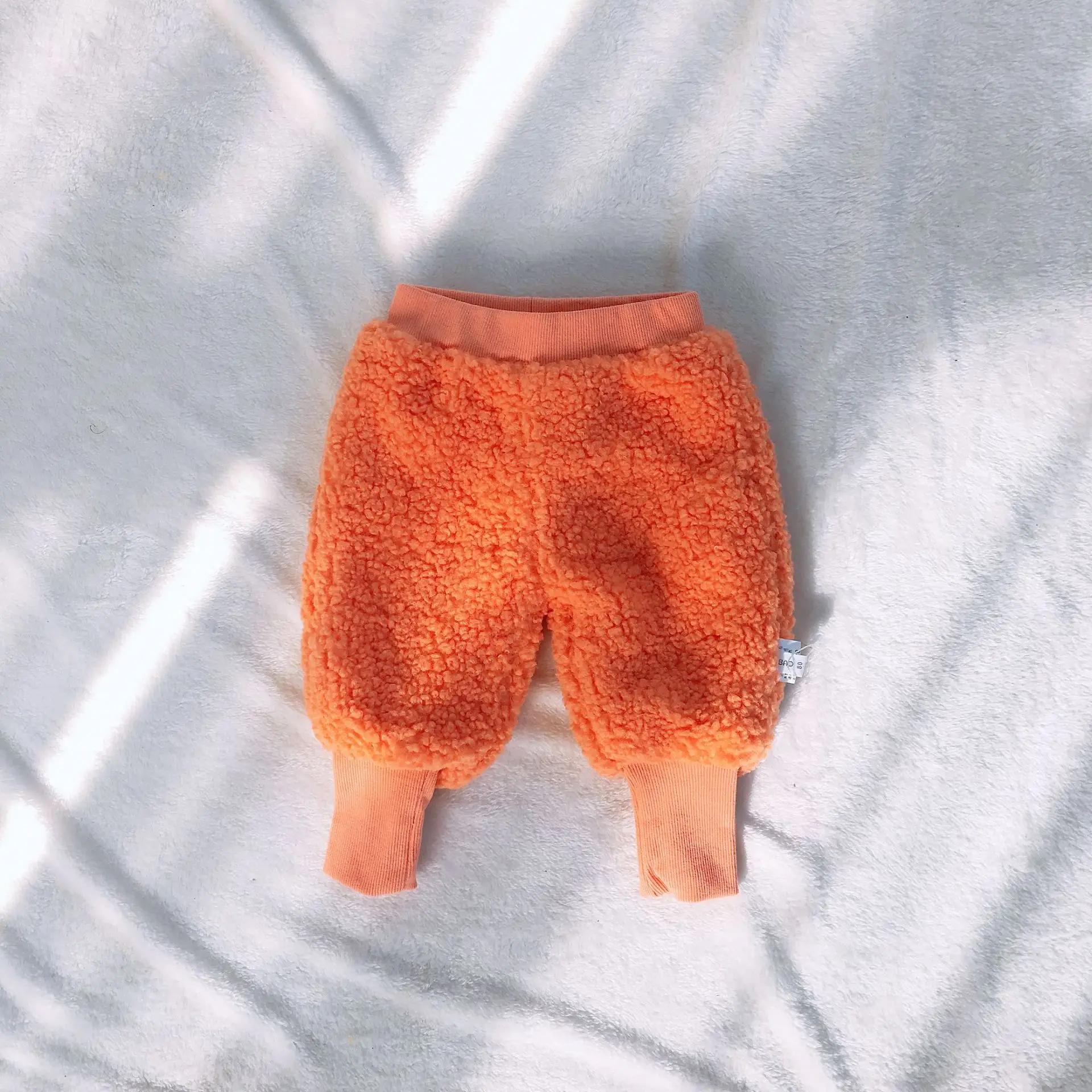 orange Детские штаны для мальчиков и девочек; зимние теплые хлопковые плотные штаны; модные длинные штаны из флиса; детские брюки; детские штаны; LZ619 - Цвет: orange