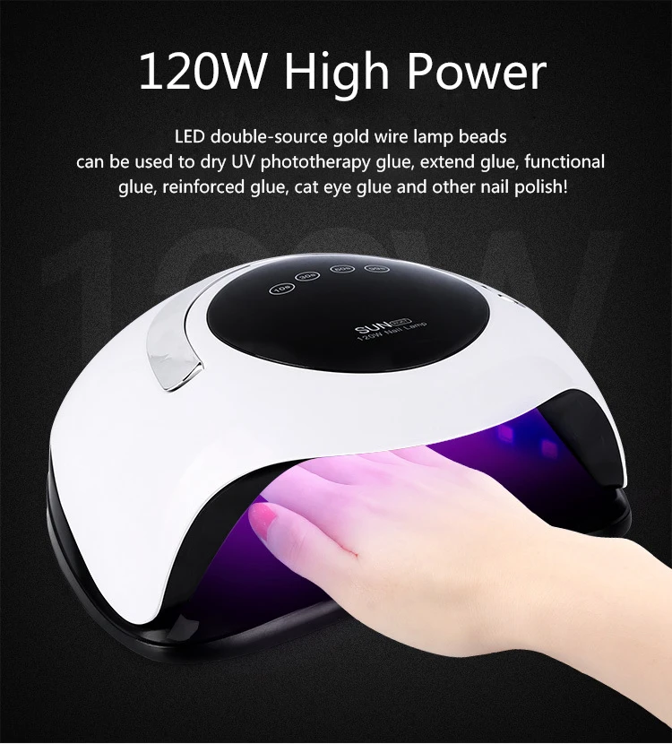 Lamp For Nails SUN BQ5T UV LED Nail Dryer 120W Ice Lamp For Manicure Gel Nail Polish Machine Lamp Drying Lamp For Gel Varnish