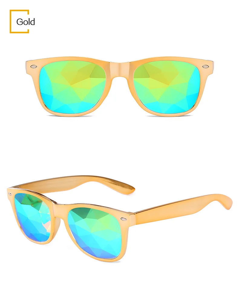 YOOSKE тренд калейдоскоп Glasse для женщин и мужчин Rave фестиваль солнцезащитные очки Косплей вечерние голографические солнцезащитные очки