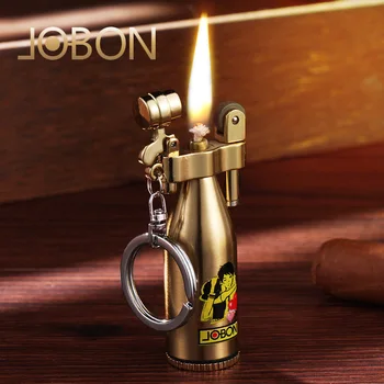 

Jobon 2020 Kerosene Flint Lighter Metal Pocket Gasoline Windproof Grinding wheel Keychain Wine bottle Outdoor Gadgets For Men