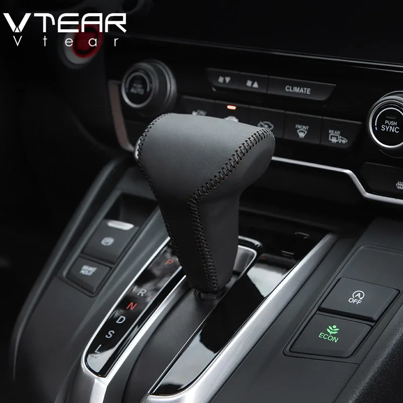 Vtear для Honda CRV воротники переключения передач, внутренние части автомобиля-Стайлинг на головку шестерни, сшитые вручную аксессуары для автомобиля