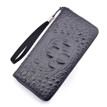 

Men's Long Wallet Retro Wild wallet Men Crocodile Pattern Zipper wallet Simple Fashion men's Clutch Bag Free Shipping phone bag
