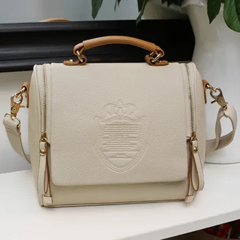 

Explosion Spring New Model Handbags Hand-over-the-Shoulder Bag Crown Double Zipper pu Personality
