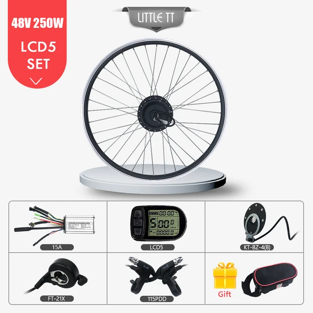 Electric Bicycle Conversion KIt  48V 250W Front Wheel Hub Motor ebike Motor Kit with LCD LED Display For Electric bicycle engine 48V LCD5 SET