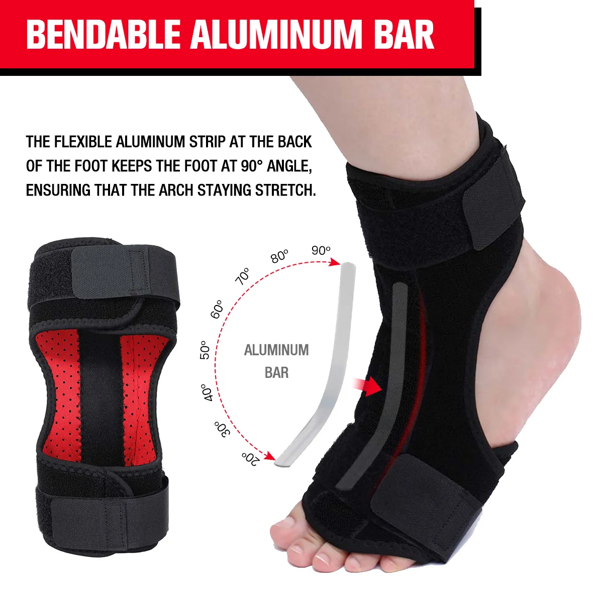Plantar Fasciitis Ночная Капа Ортез для ног стабилизатор регулируемый для взрослых падение стопы корректирующая поддержка лодыжки облегчение боли