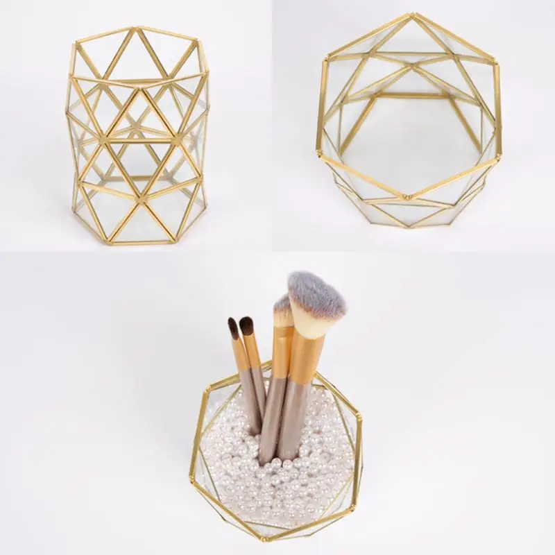 

Joint Triangle Pen Holder Makeup Brushes Vase Storage Box Home Office Desk Organizer Tool DXAC