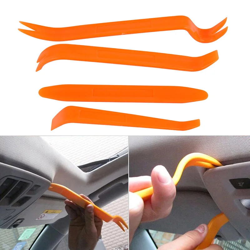 

TUREJO 4Pcs Portable Auto Car Radio Panel Door Clip Panel Trim Dash Audio Removal Installer Pry Kit Repair Tools Set Hand Tool