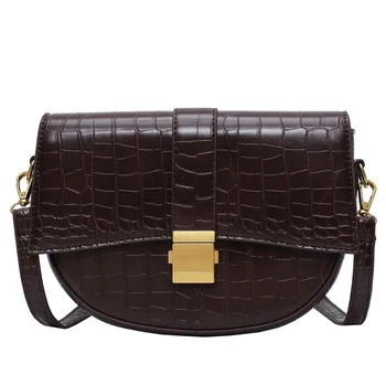 

Stone Pattern Saddle Bag for Women Quality Leather Female Shoulder Bags Small Solid Color Ladies' Messenger Crossbody Bag Sac