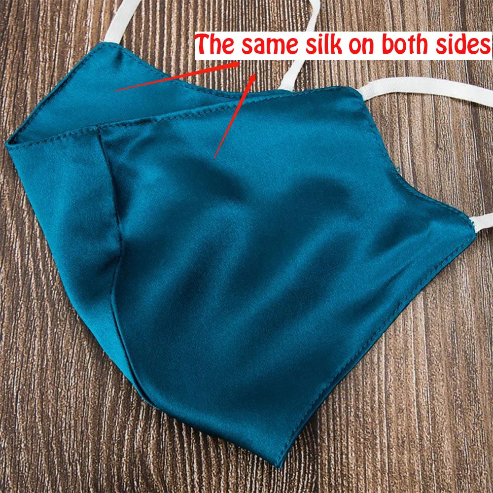 19 Momme Mulberry Silk Masks Women Men Mouth Masks Washable Face Mask Natural Silk Dust Proof Fashion
