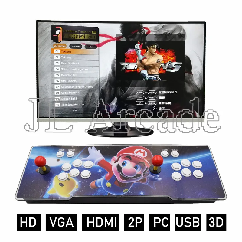 

Pandora Treasure 3D Arcade Console|2650 HD Games|1080P|Search Games Function|Support 3D Games|Favorite List|Support 4 Players