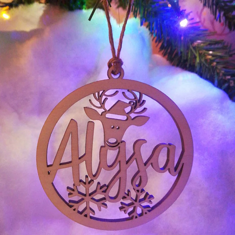 Personalized Wooden Christmas decorations Christmas baubles Eco-Friendly tree decorations Snowflake ornaments