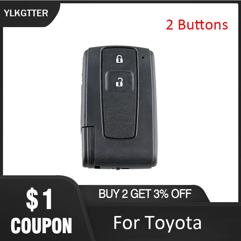 

YLKGTTER 2 Buttons ABS Car Key Shell for Toyota Prius Corolla Verso Flip Folding Smart ABS High Quality Spring Key Blade Inside