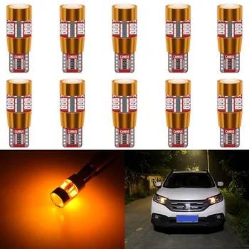 

10pcs led W5W T10 led Canbus bulbs 194 168 Car Clearance light Lamps Interior External Light Amber blue green red white iceblue