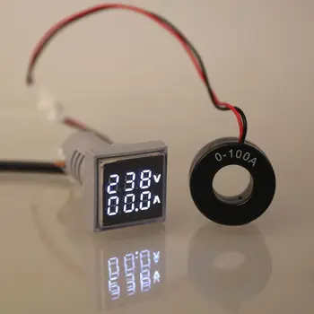 

Square LED Digital Dual Display Voltmeter & Ammeter Voltage Gauge Current Meter AC 60-500V 0-100A X6HF