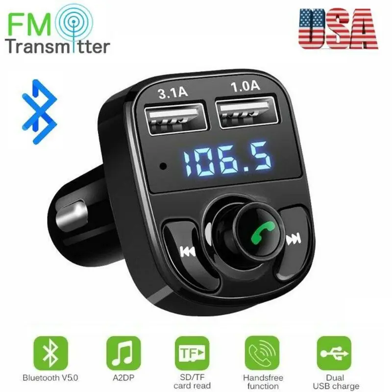 

Bluetooth In-Car Wireless Transmitter MP3 Radio Adapter Car Kit Double USB Auto