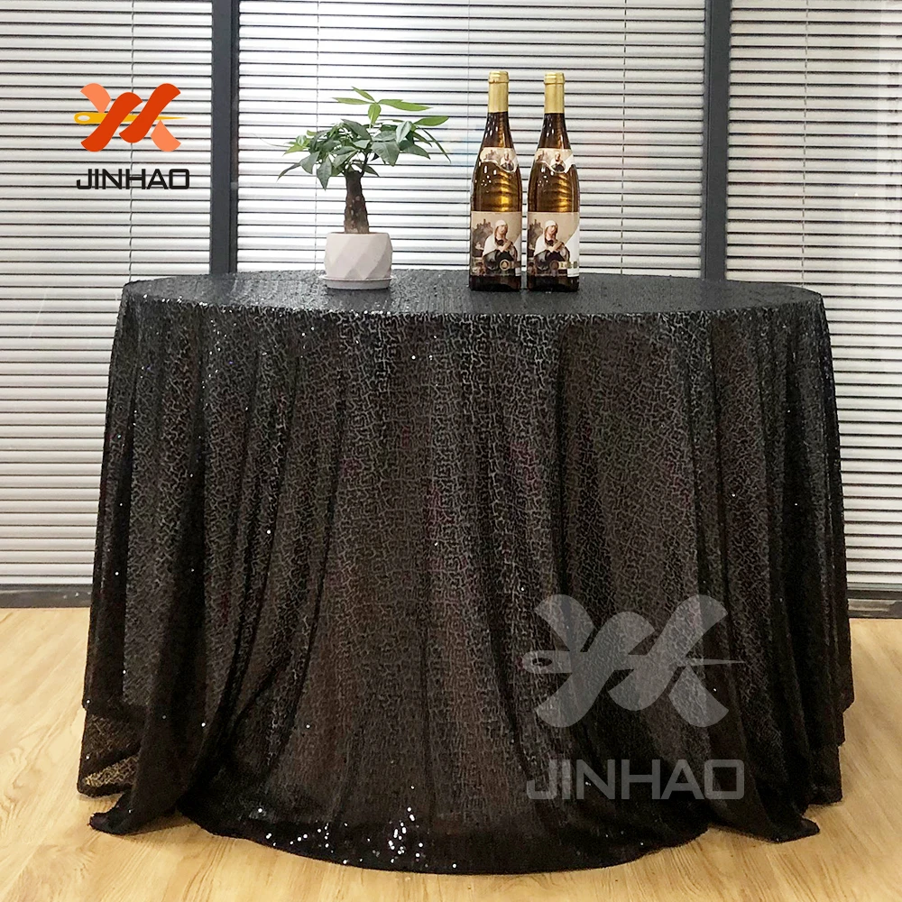 100 Polyester Cheap Wedding Tablecloths Round Table Cover Glitter