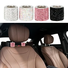 Седло, штырь, бриллиантовое кольцо, украшение для автомобиля, подголовник автомобиля, декорированный ошейник, молдинги для интерьера, 1 шт., автомобильный Стайлинг, шикарный ледяной кристалл