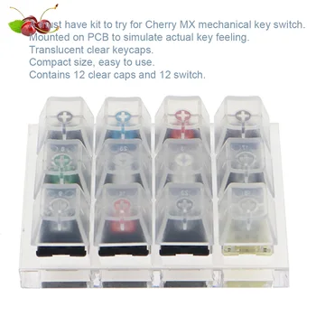 

Translucent Mini Sampler Simulate Keyboard Tester 12 Keycaps Shaft PCB Testing Tool Portable Mechanical For Cherry MX Switches